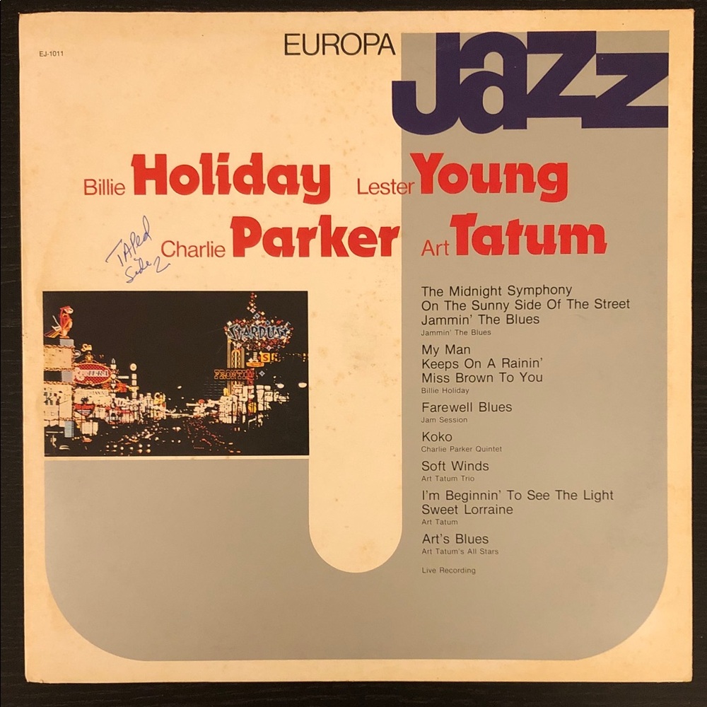 Billie Holiday Lester Young Art Tatum Charlie Parker Vintage Vinyl Lp Album ‘81